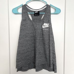 Nike Heather gray racer back tank top organic cotton + recycled polyester